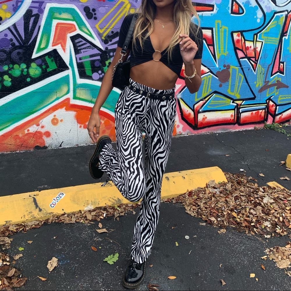 Zebra Flare Pants